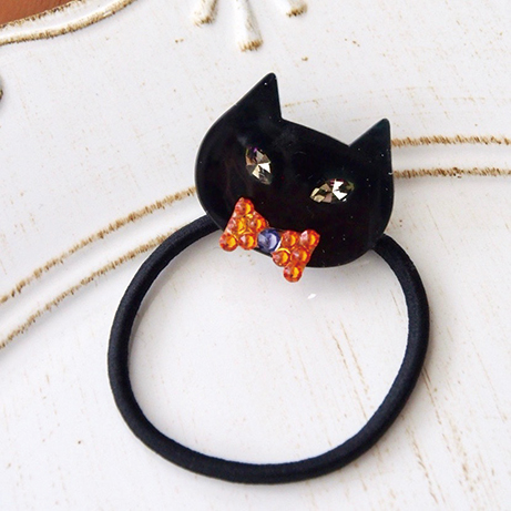 黒猫のヘアゴム（YA-468） | ユザワヤオリジナルレシピ ｜ ユザワヤ