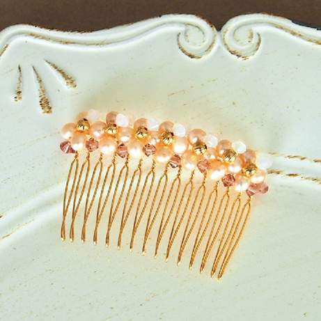 淡水パールとスワロフスキーのヘアコーム（YA-388）