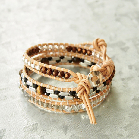 タイガーアイの3連ラップブレスレット（YA-416） | ユザワヤ