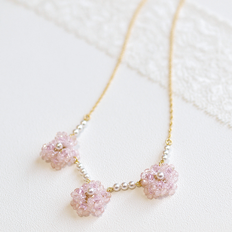 桜の花のネックレス（YU-412）