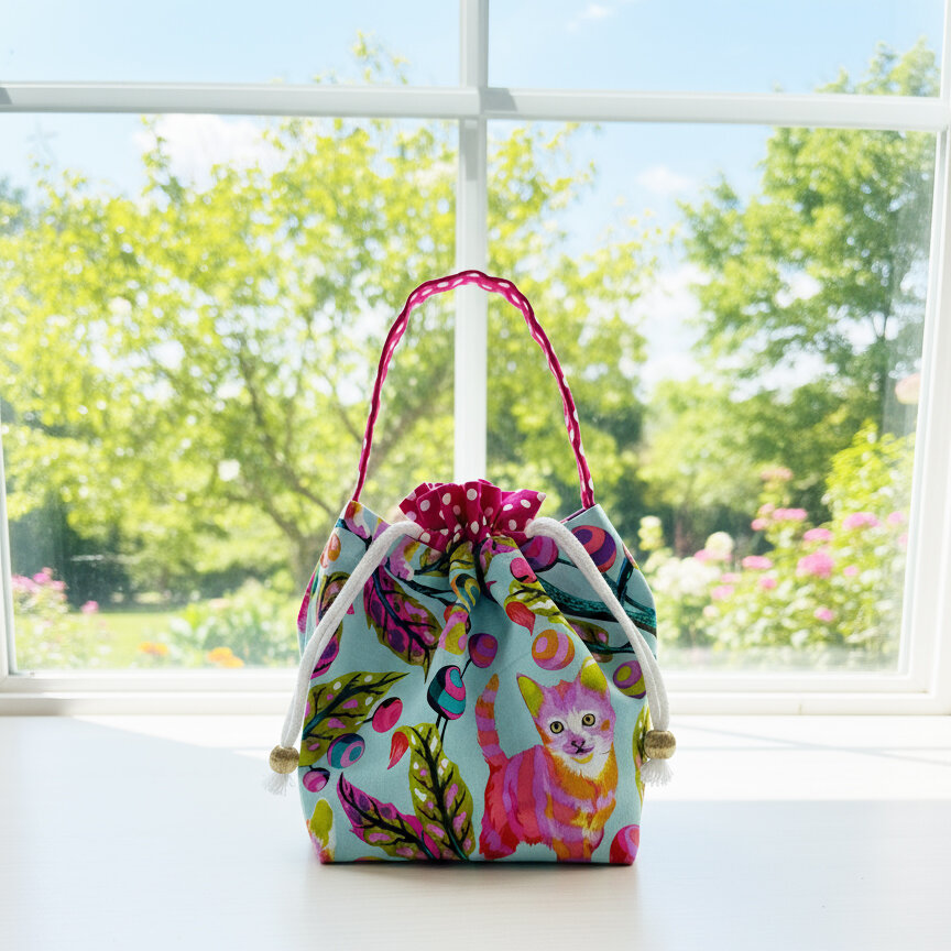 縫わないミニ巾着バッグ